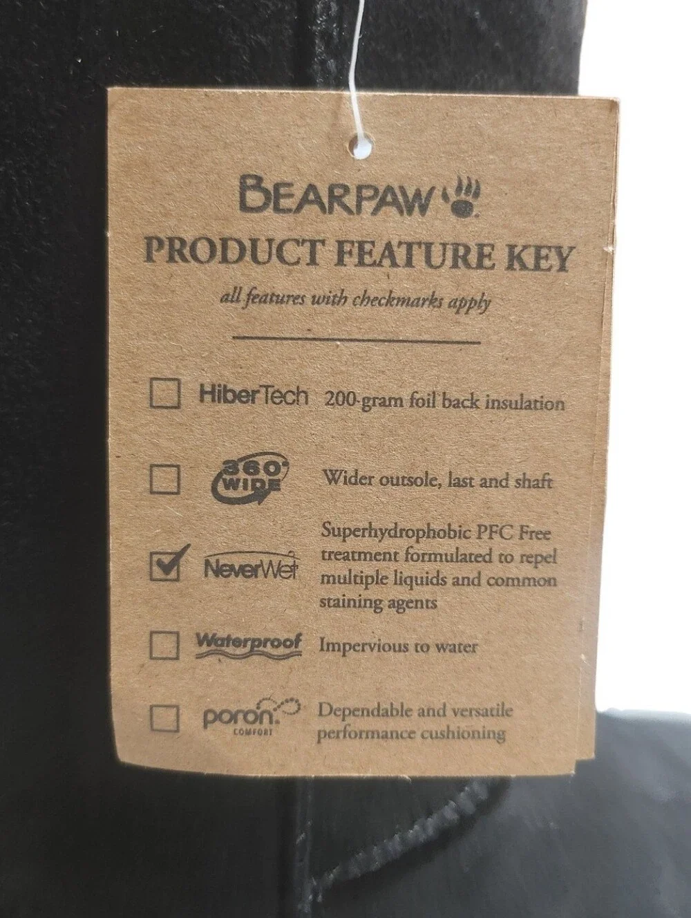 BEARPAW Women's Elle Short Vegan Boots Black Size 7 Brand New No Box